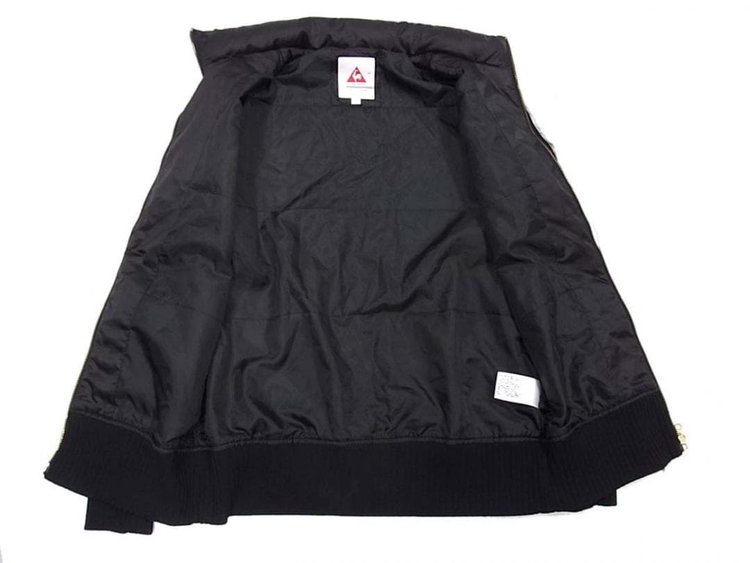 極美品　ルコック　 ジップ ジャケット　レディース L　刺繍 ロゴ　黒　ゴルフ