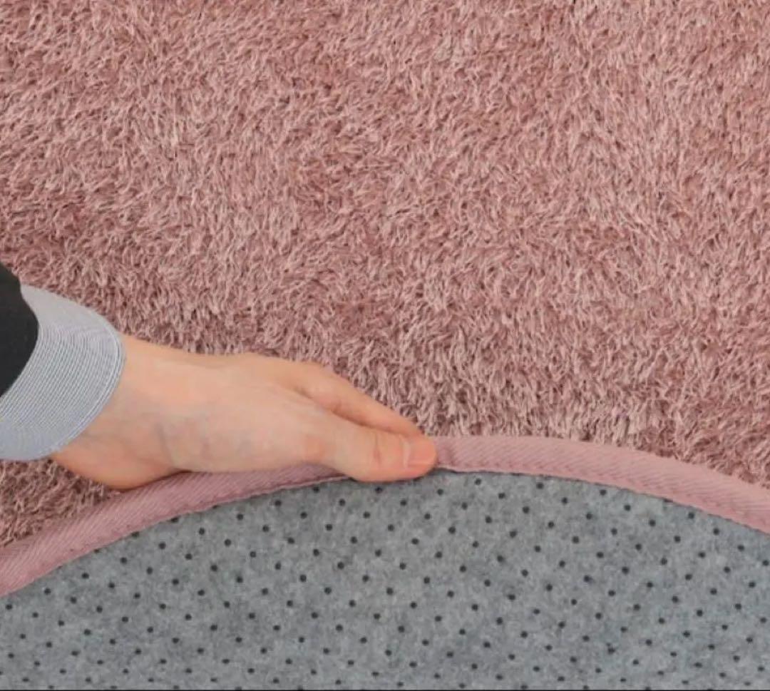 都内引き渡し可能⭐︎東京インテリア⭐︎円形ピンクラグ 滑り止め付き