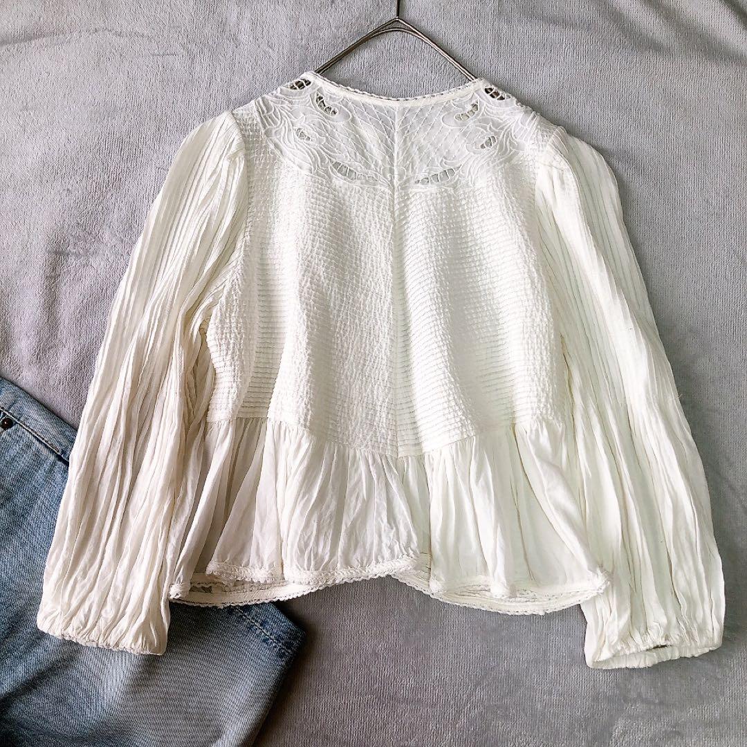 イエナラブークル ピンタック刺繍ブラウス 24SS ホワイト