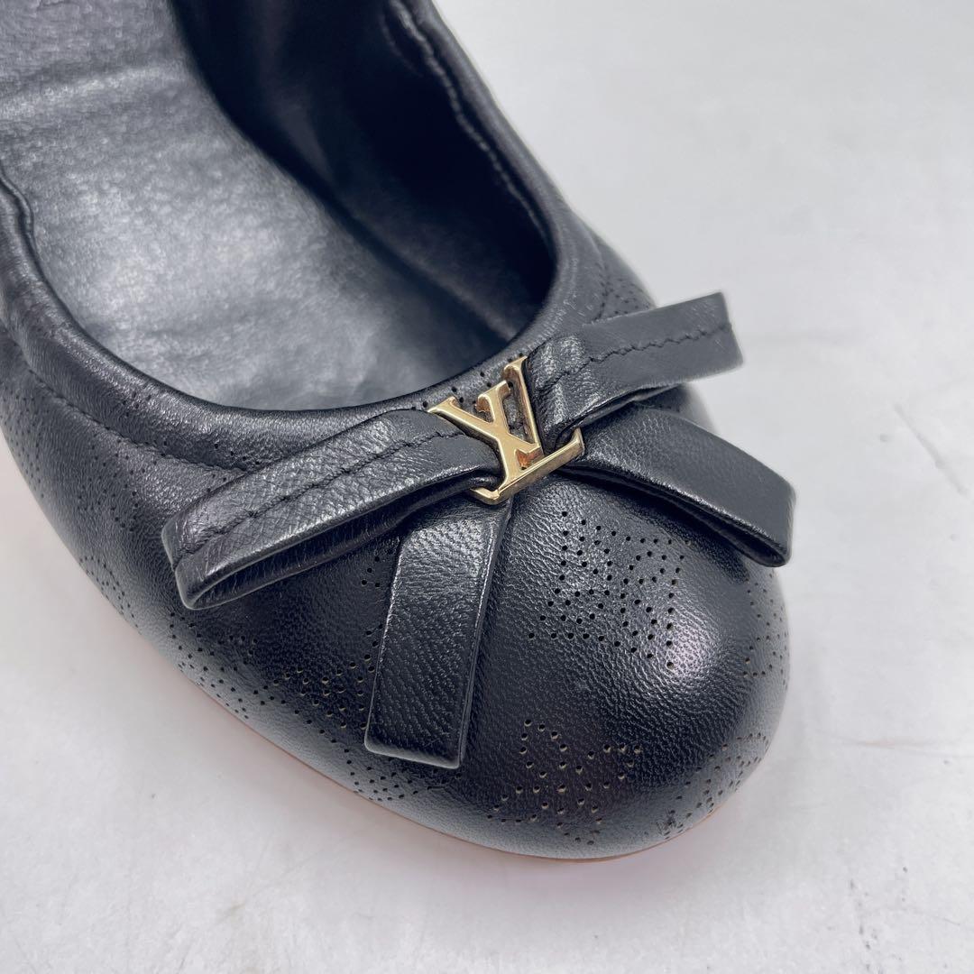 LOUIS VUITTON　ルイヴィトン　モノグラム　リボン　バレエシューズ