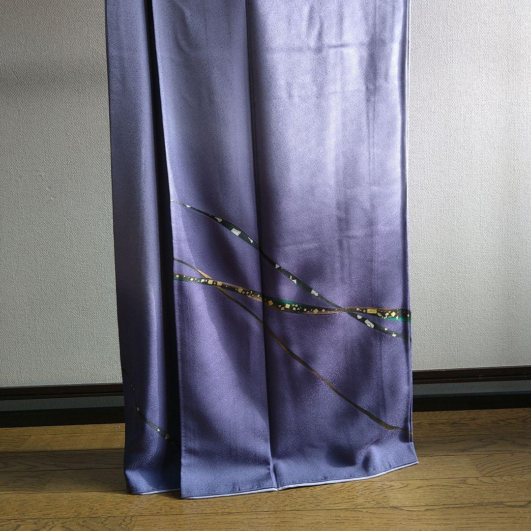 キラキラ✨　暈し 訪問着　 絹100% しつけ糸付　お仕立て上がり　藤色系