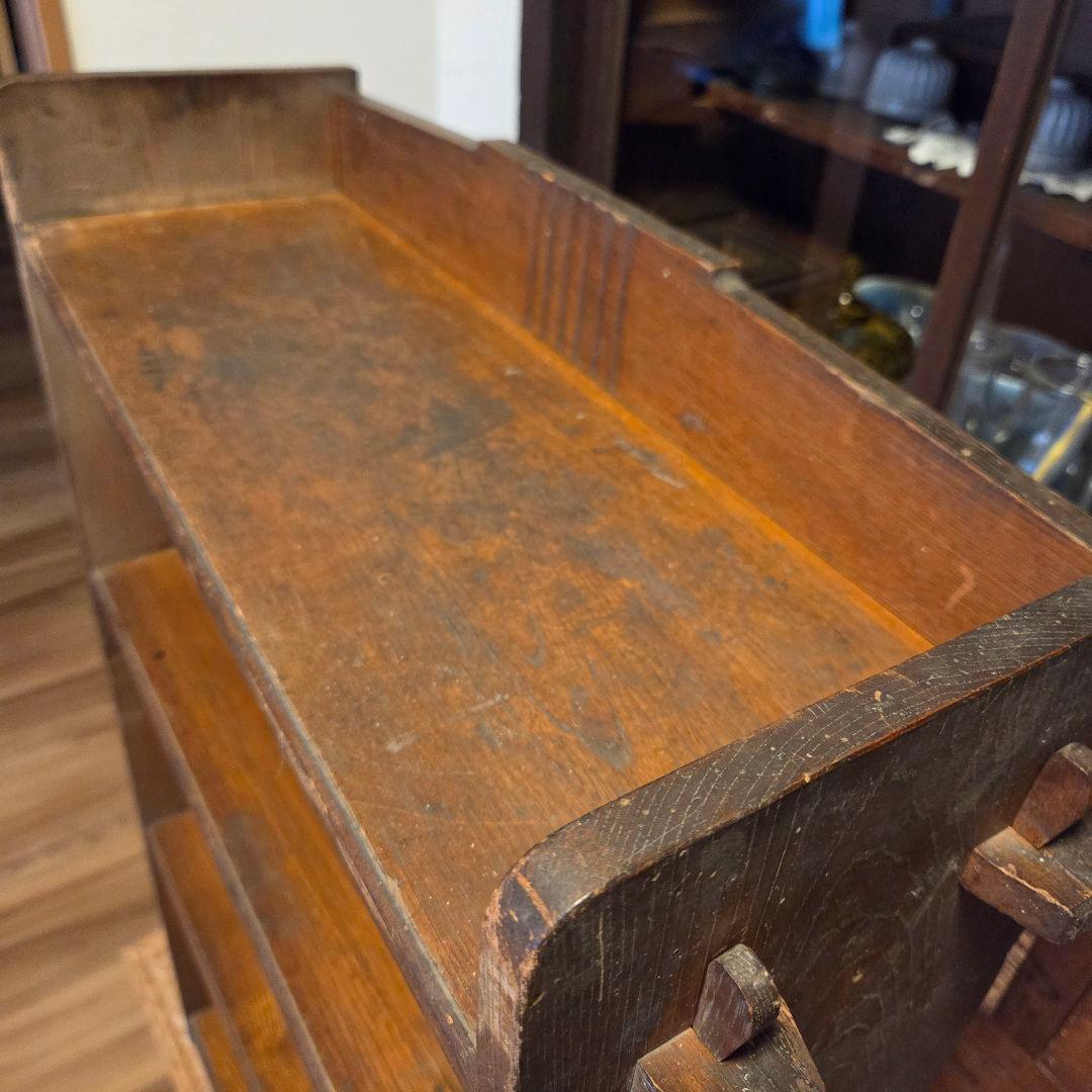 レトロ　古い本棚　楔本棚　古家具　オープンラック　楔棚