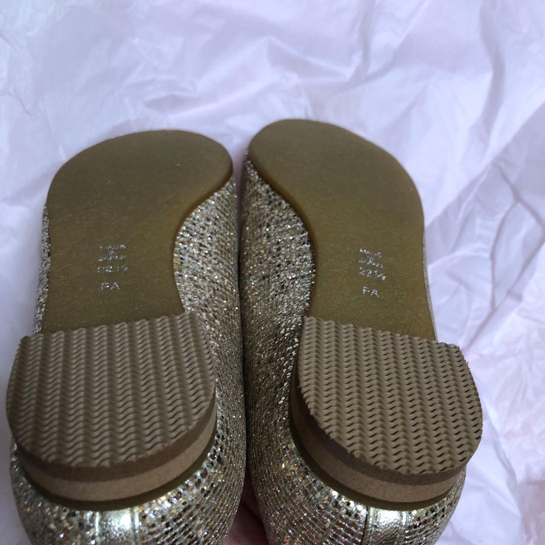 ダイアナ　DIANA 22.5 フラットシューズ　パンプス　ゴールド　ラメ