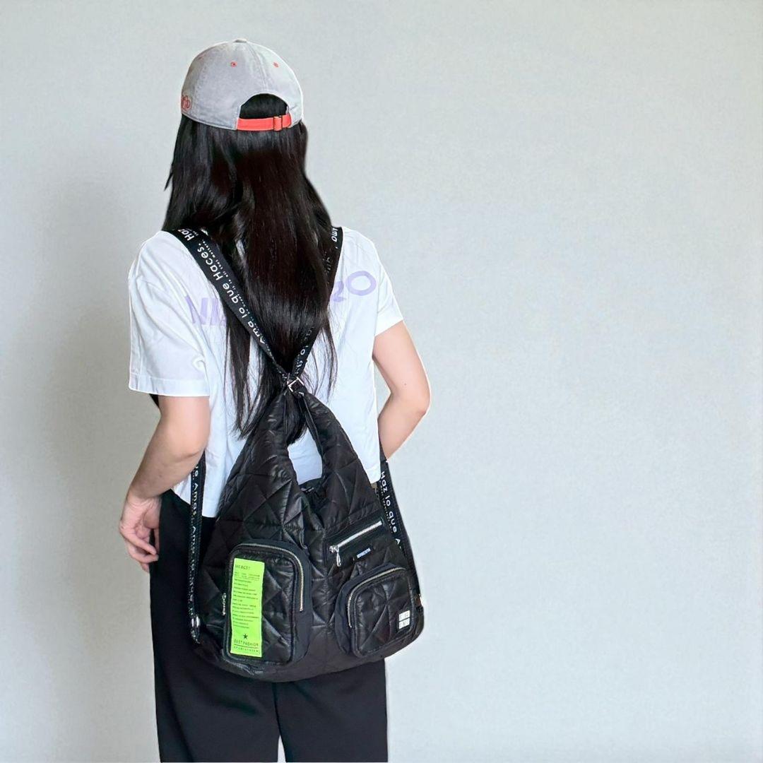 【A4収納可能】3way BAG／キルティングブラック