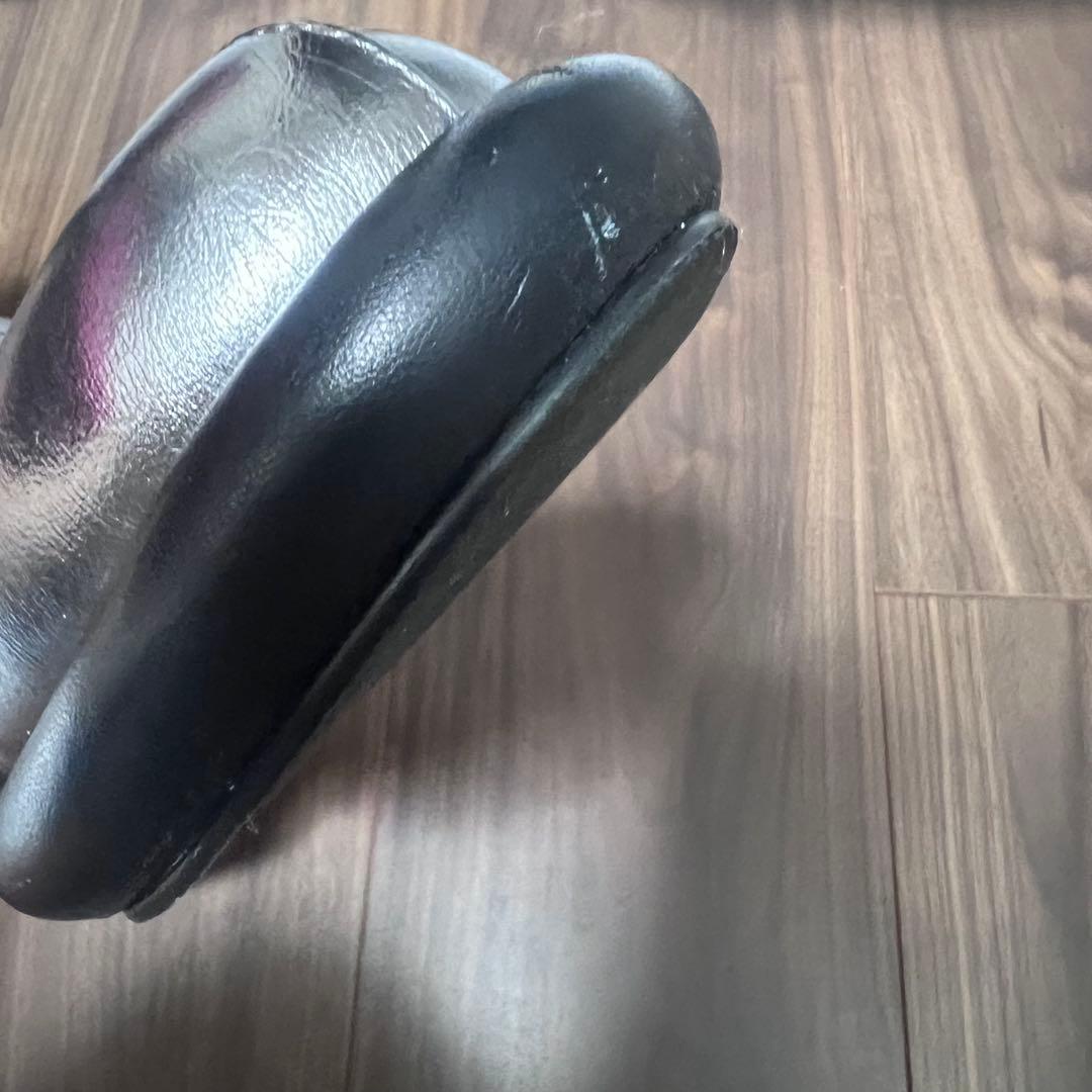 UN3D. ラウンドロウヒールブーツ シルバー38サイズ