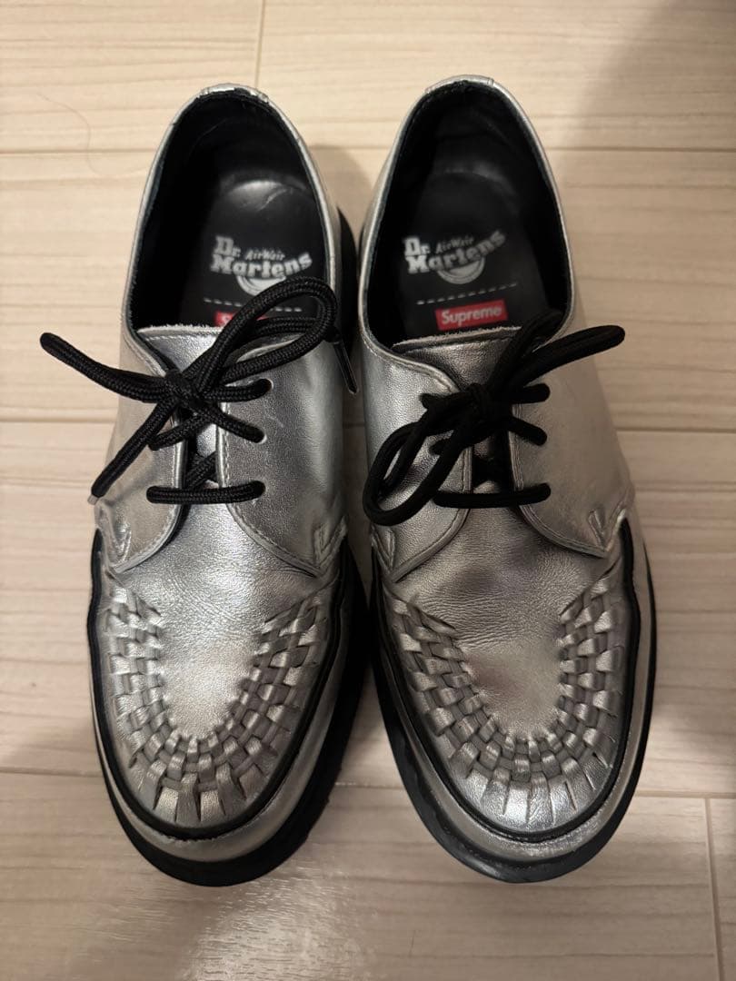 靴 supreme dr.martens ramsey creeper silver