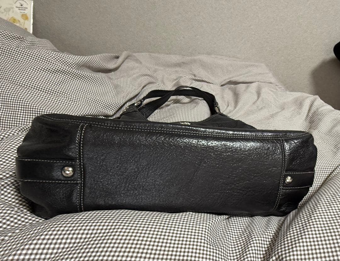 COACH 黒　レザー　ショルダーバッグ