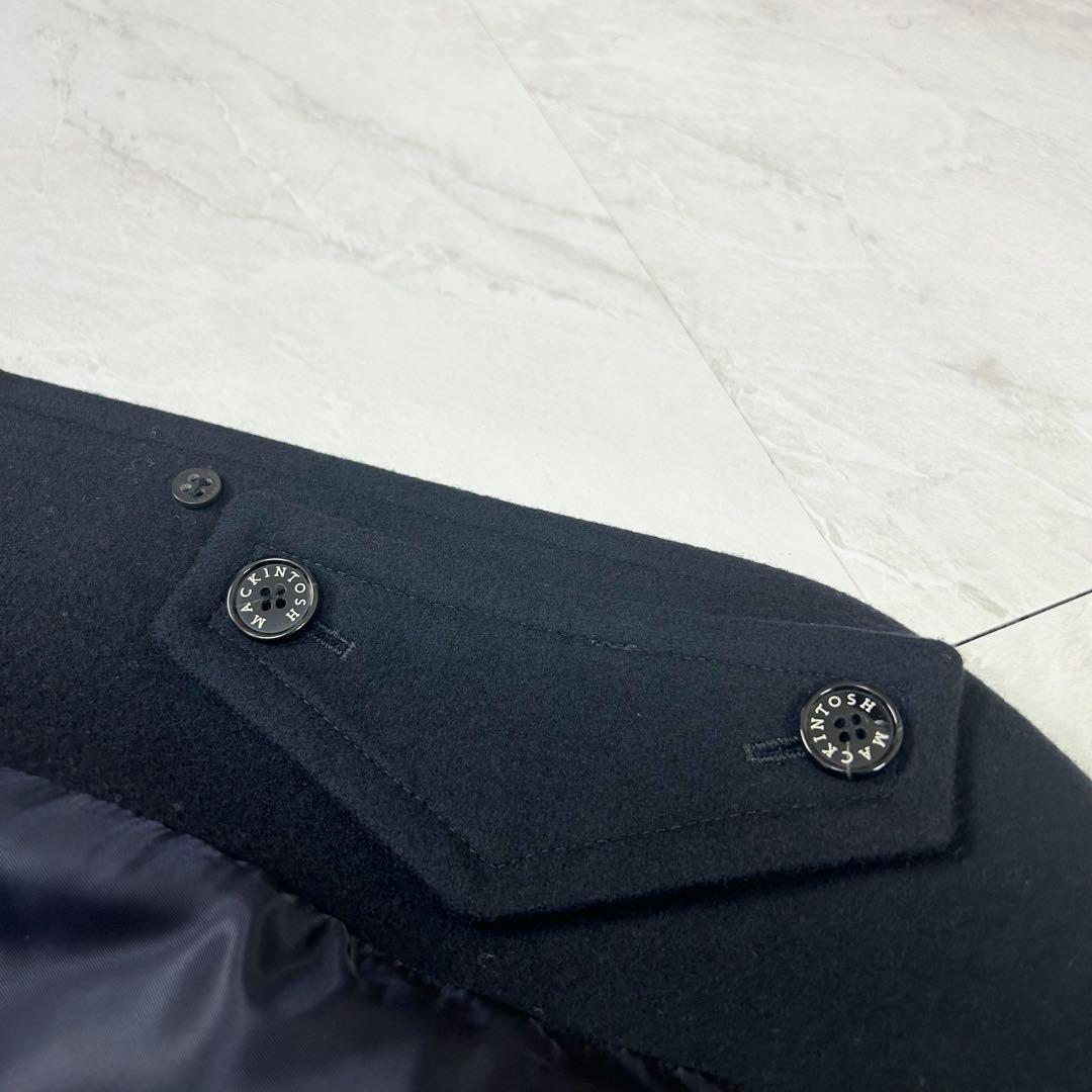 未使用に近い マッキントッシュ メルトン ウール ハンビー コート ネイビー 4