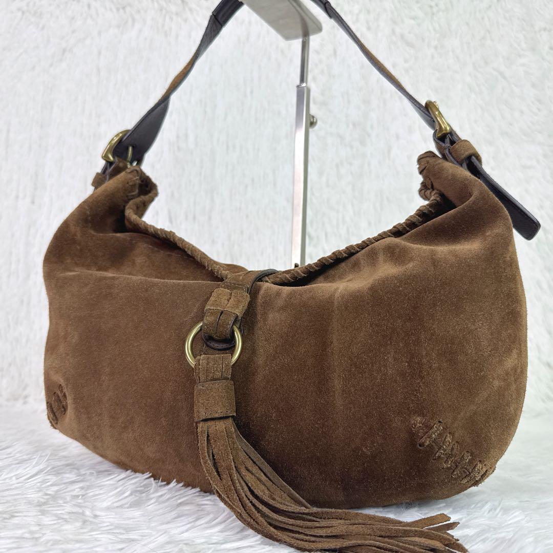 入手困難✨ OLD COACH　ハーフムーン　ワンショルダー　タッセル　スエード