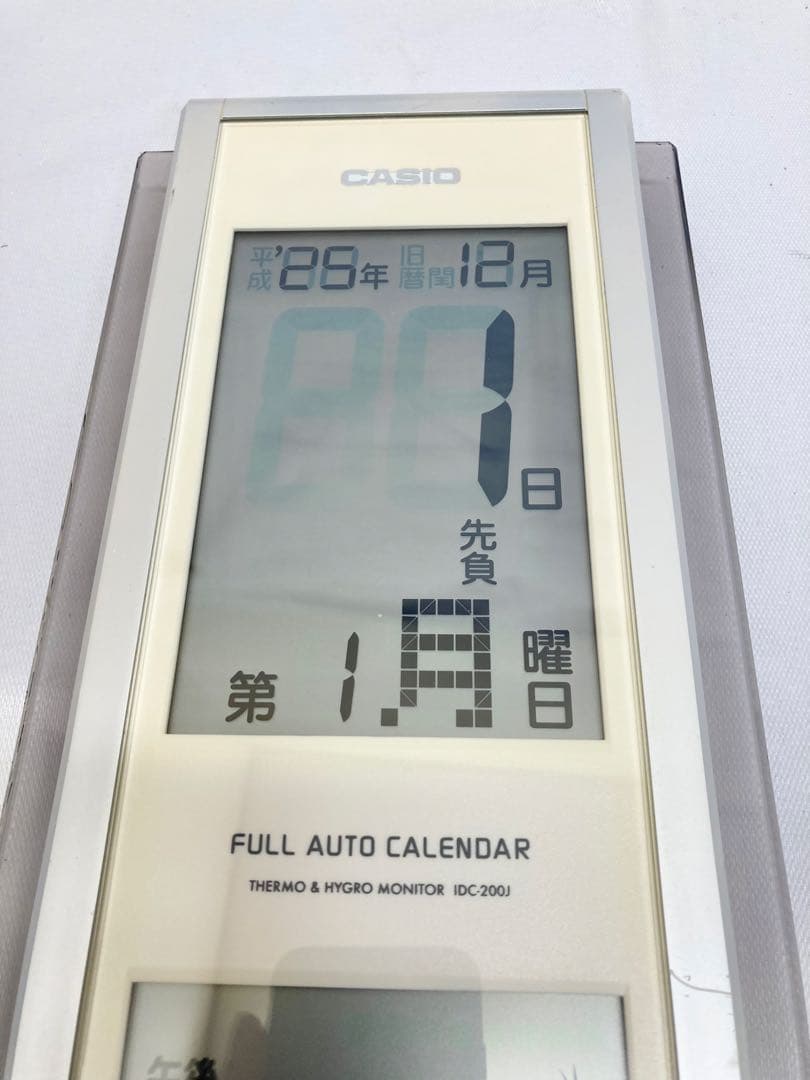 確認用　CASIO 温度・湿度計付電波掛時計　IDC-200J