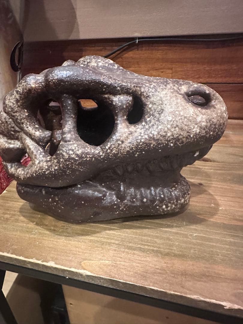 信楽焼　恐竜頭インテリア