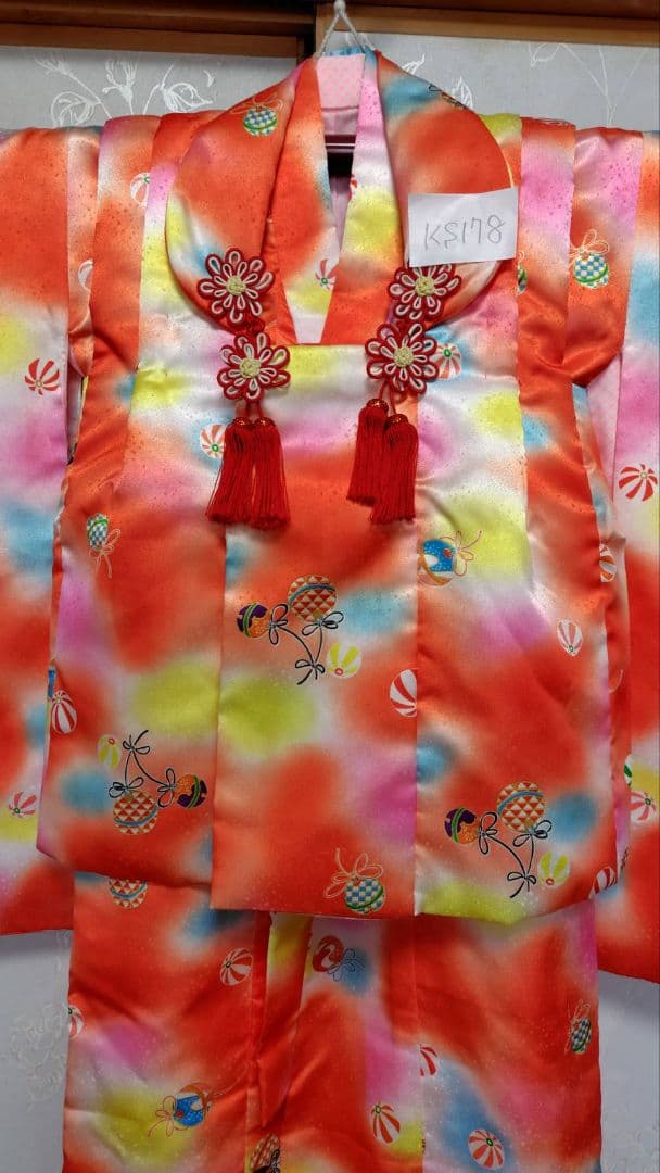 RK178子供着物フルセット6点まとめて着丈92センチ裄丈44センチ3歳用