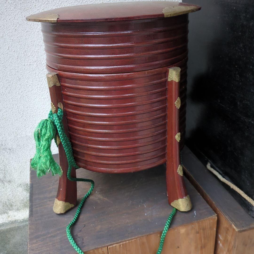 お買い物　骨董　ほかい　大名道具　漆　梨地　木製　2つ