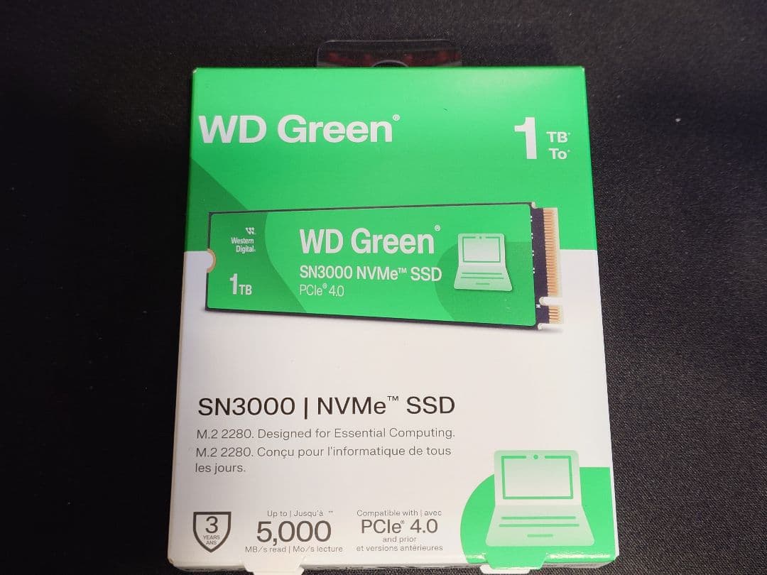 WD Green SN3000 NVMe SSD 1TB M.2 　ほぼ新品