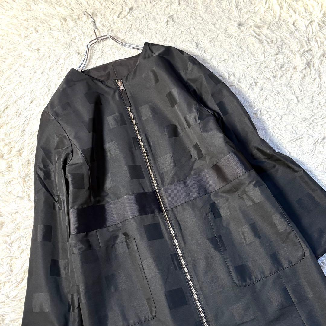 新品タグ付き　Modify 2wayブラックノーカラーコート　リバーシブル　40