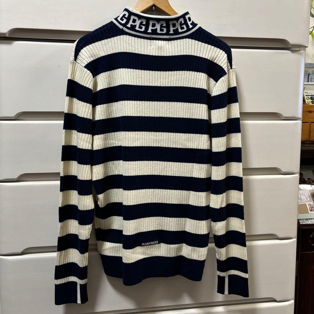 パーリーゲイツ　ウールカシミヤ　ボーダー柄ハイネックサイズ5