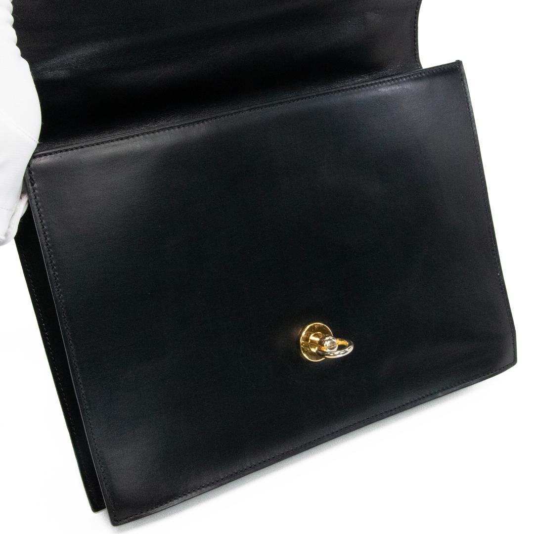 本物 セリーヌ ショルダーバッグ レディース クロコ型押し 黒 斜め掛け ロゴ