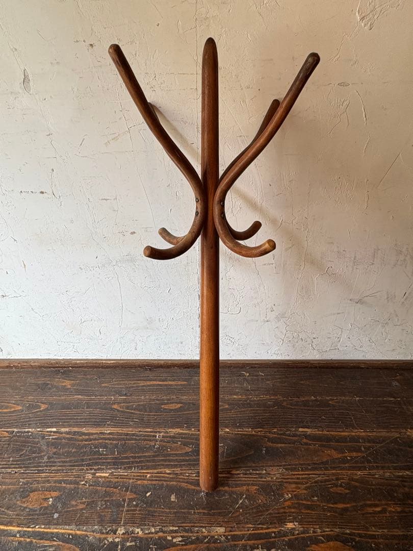 木製コートハンガー 傘立て付き レトロ アンティーク