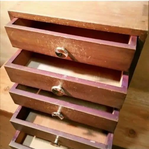 木製アンティーク 5段引き出し w30 d29 h40