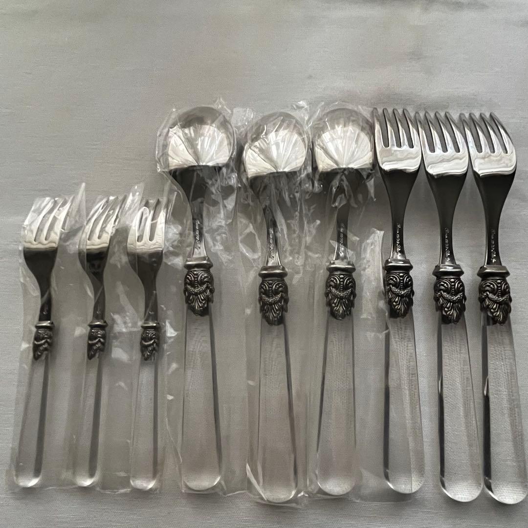 エメ ナポレオン 18-10 カトラリー クリア フォーク スプーン ケーキ