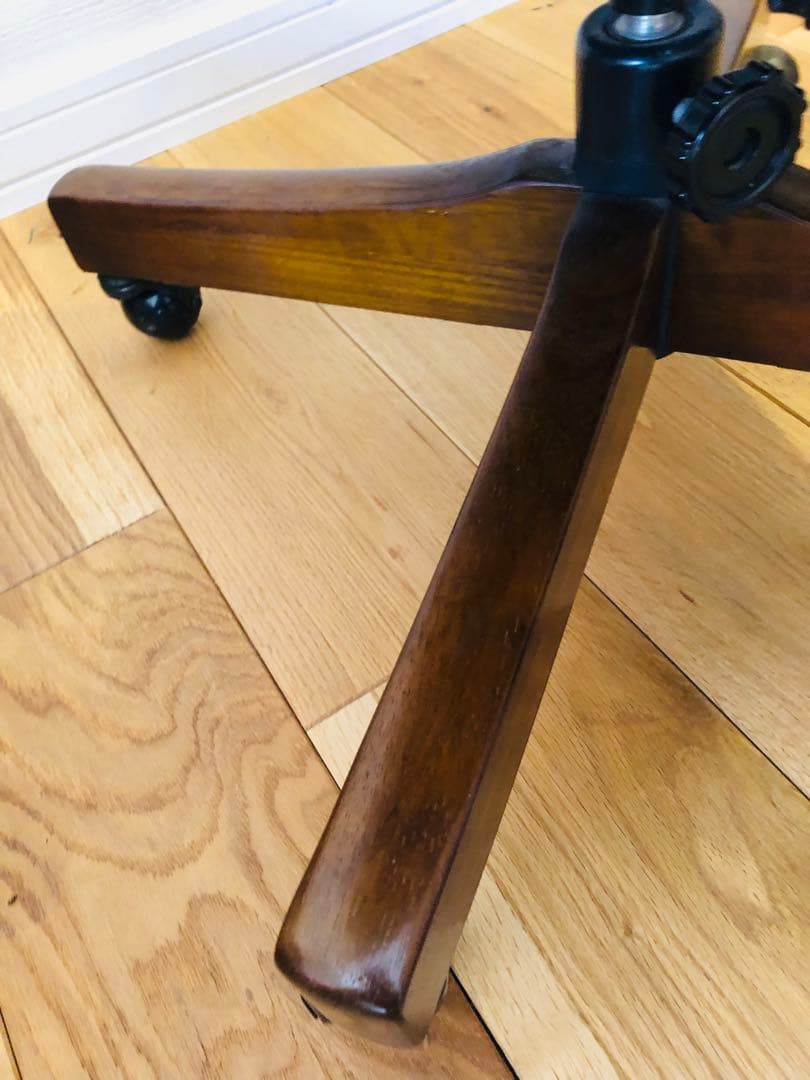 カリモク　ビンテージ　アンティーク　グリーンベルベット回転式デスクチェア