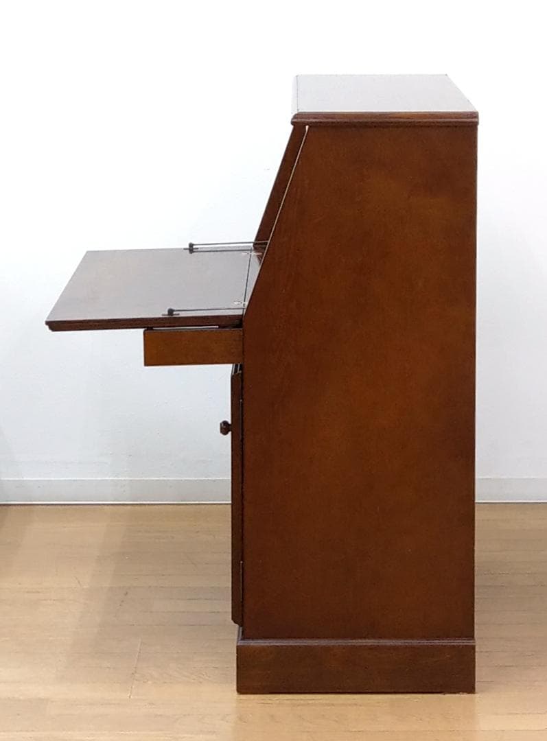 程度良 越後民芸 欅 渦杢 杢目 ライティングデスク ビューロー パソコンデスク