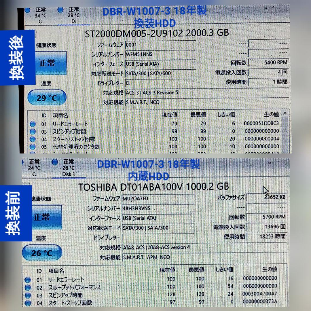[換装品] REGZA DBR-W1007 ブルーレイレコーダー