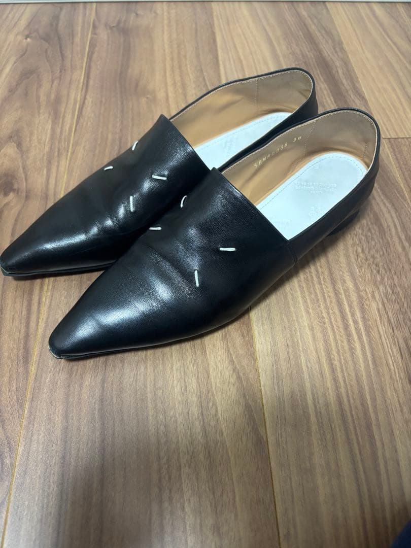 メゾンマルジェラ　黒　ローファー　38