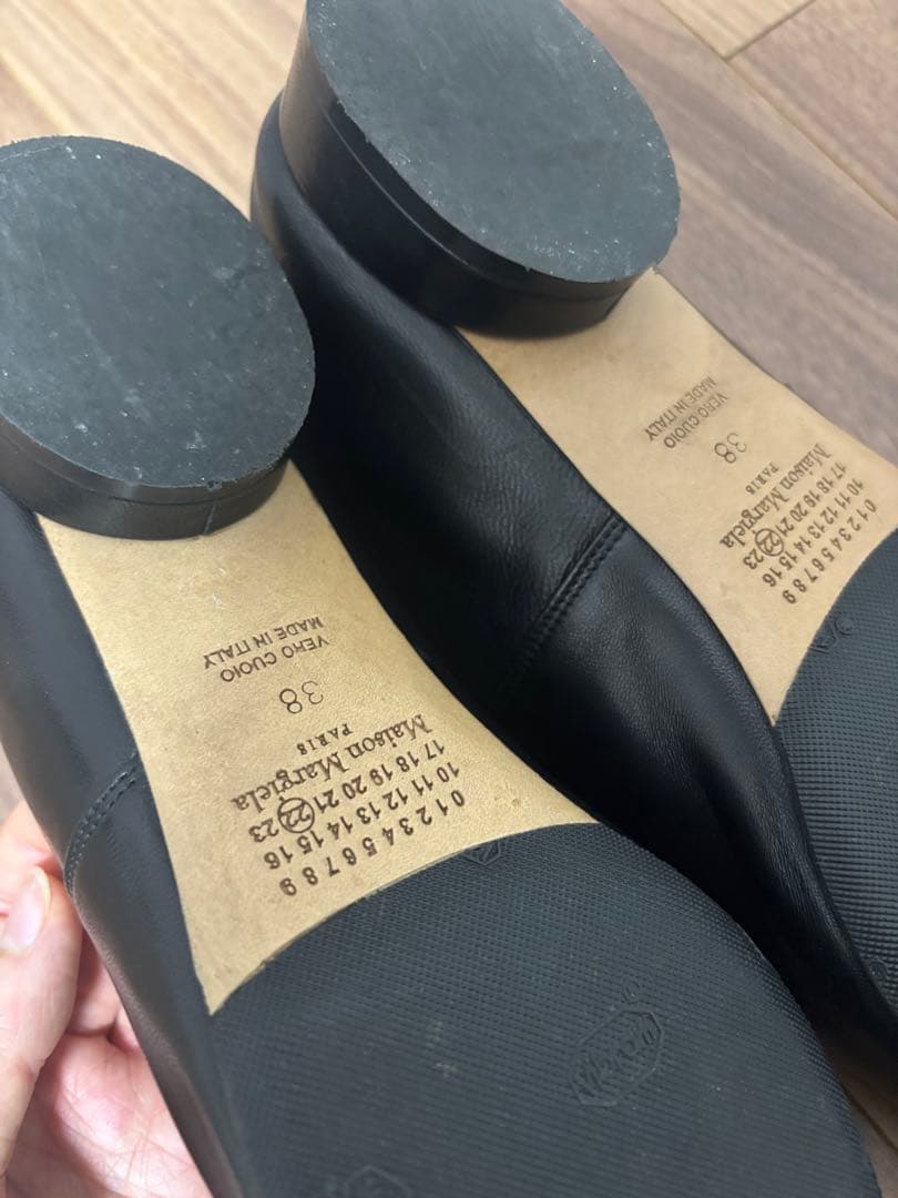 メゾンマルジェラ　黒　ローファー　38
