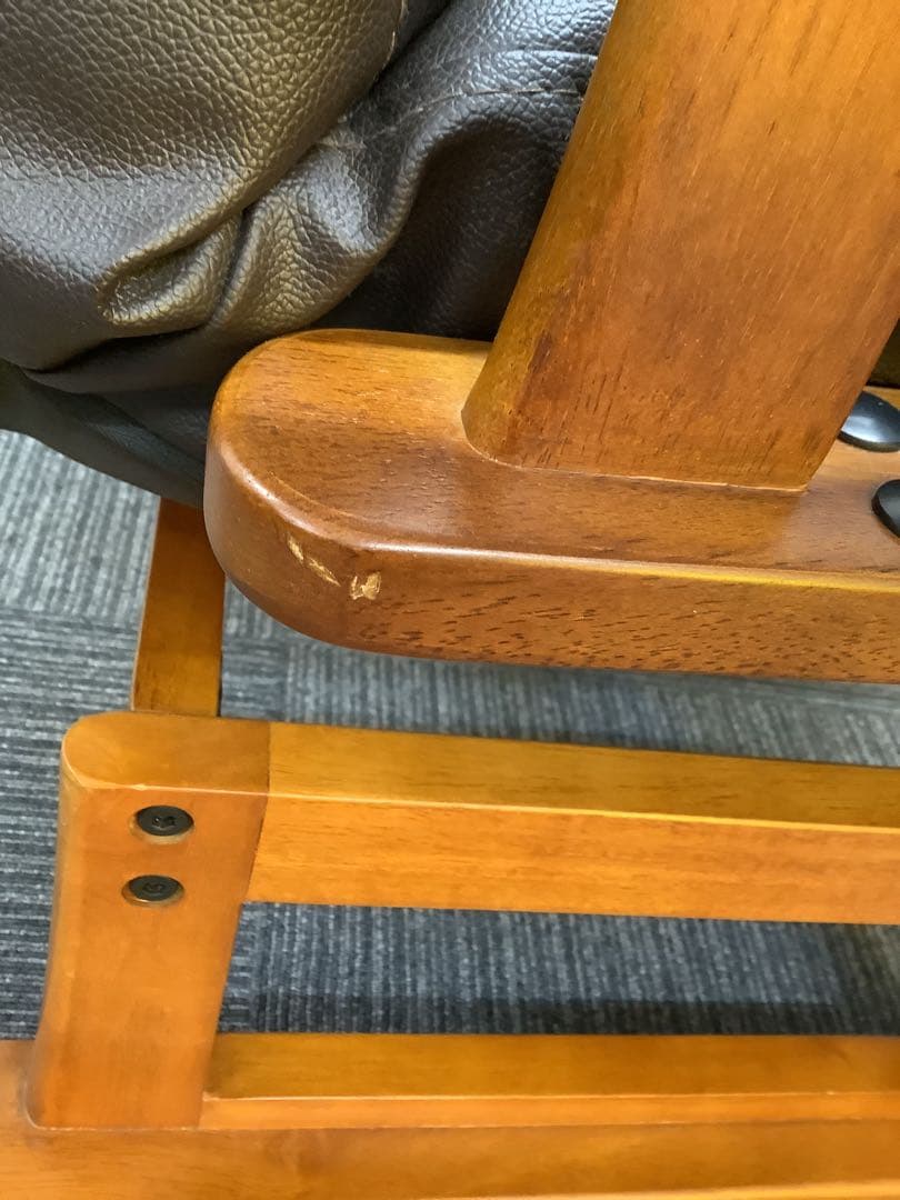 高座椅子 高齢者用 リクライニング 肘掛け付き 疲れにくい木製 レザー調