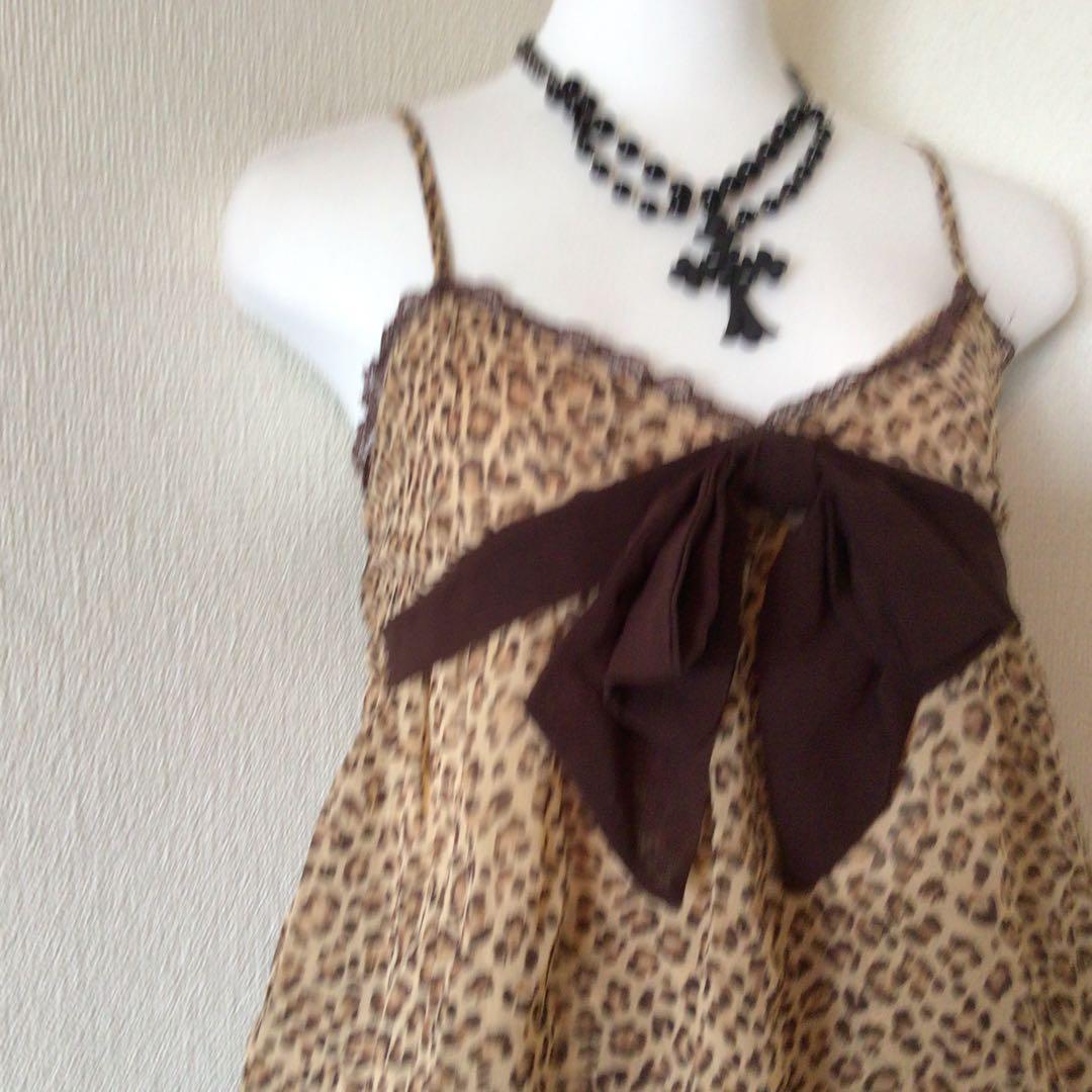 y2k TRALALA 希少　豹柄ティアードキャミ平成ギャル　姫ギャル　リズリサ