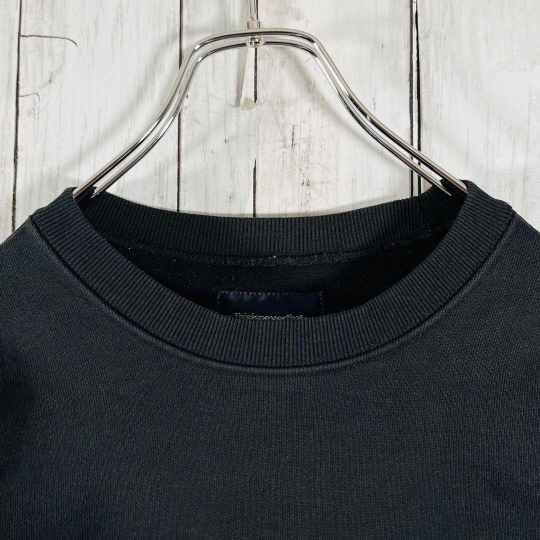 ディスイズネバーザット スウェット トレーナー 刺繍ロゴ ブラック XL