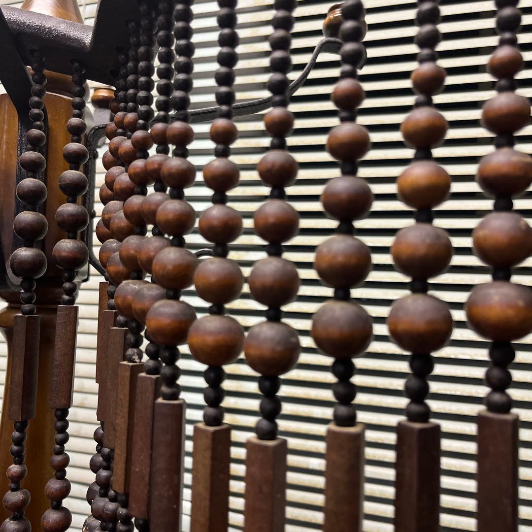 3つのアーチが魅力　昭和レトロ　木製珠すだれ　珠のれん　木製ヴィンテージ