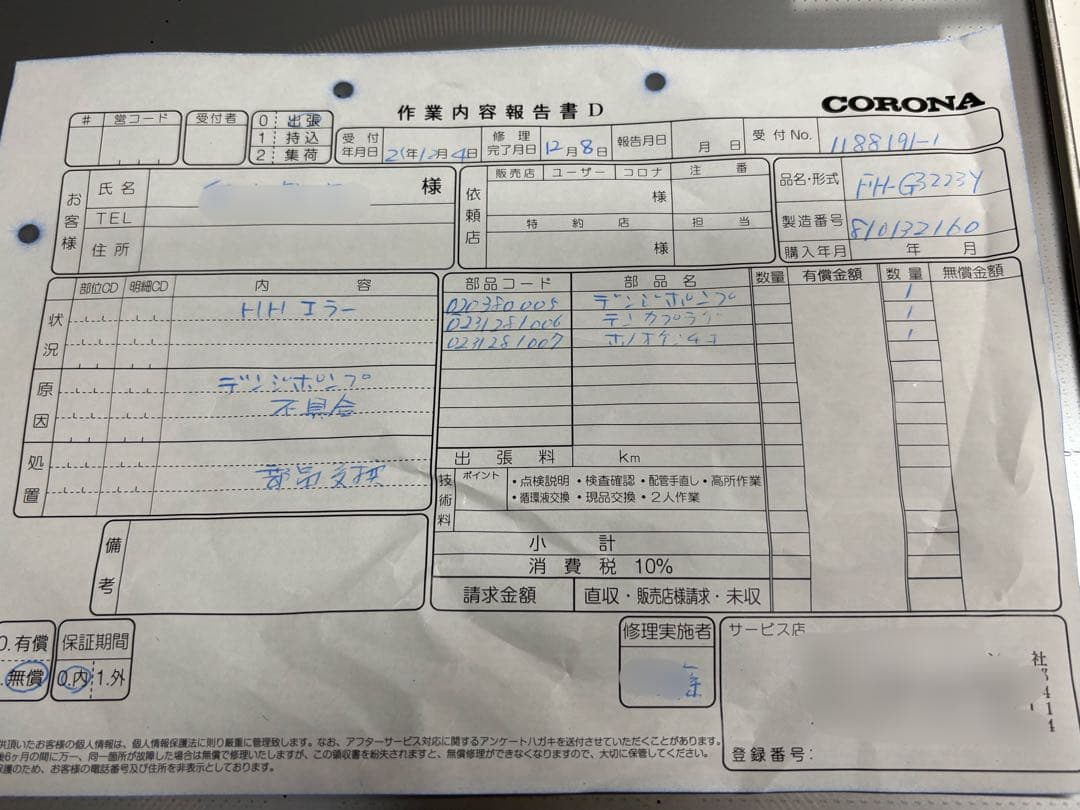 コロナファンヒーター　23年製　 保証付　〜12畳