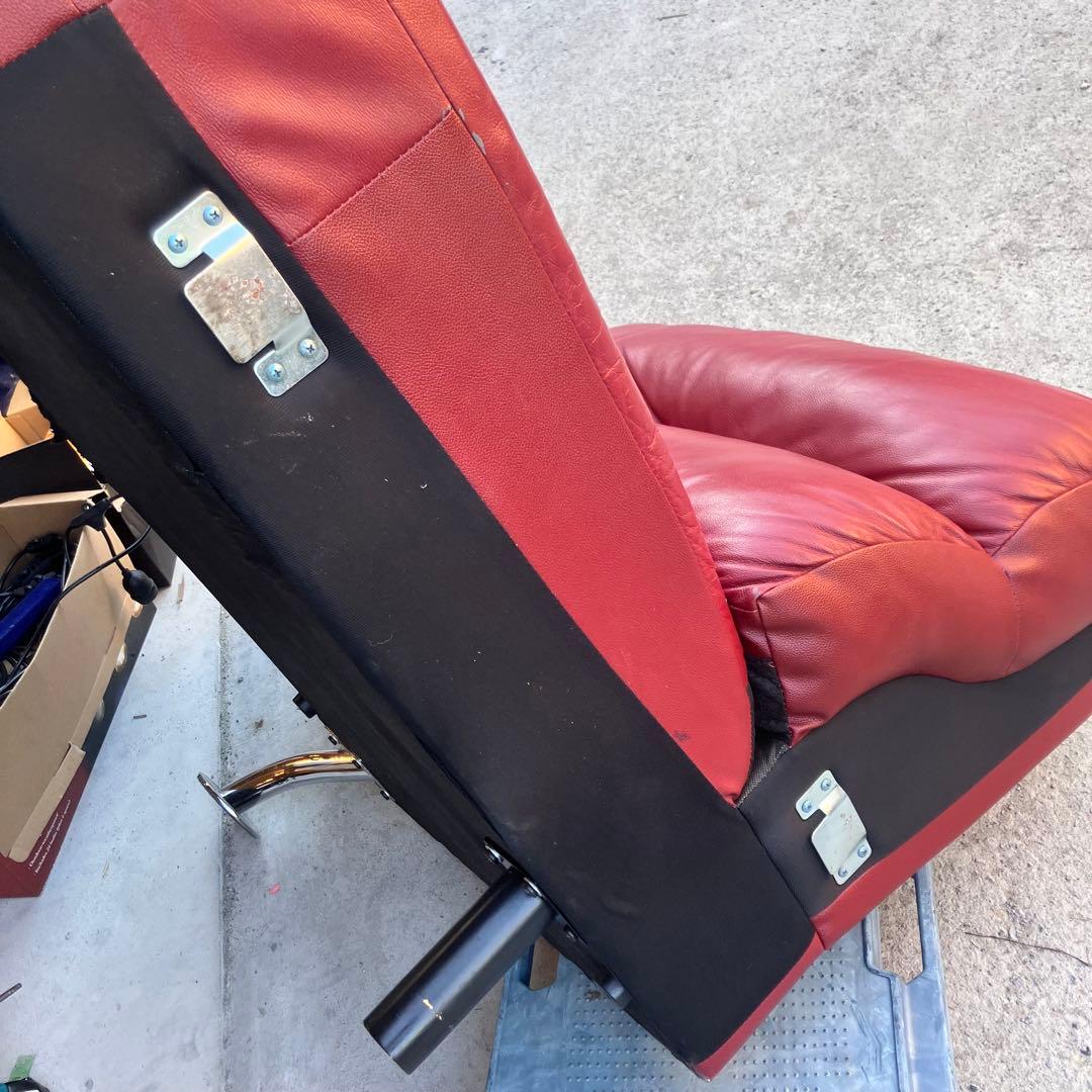 北欧レトロ レザーカウチソファー ソファーベッド アームチェア レッドビンテージ