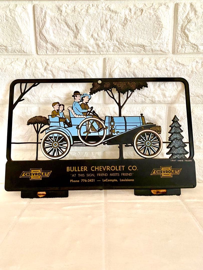 ✴︎1950～70‘S製レア物　シボレー ヴィンテージ広告/クラッシックカー壁掛け