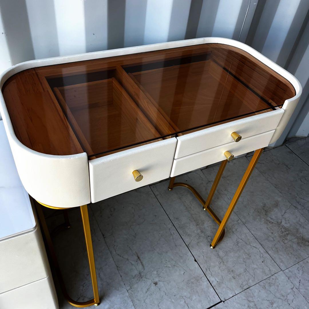 取付無料！LED付きミラー キャビネット アンティーク調姫系ドレッサーセット✨