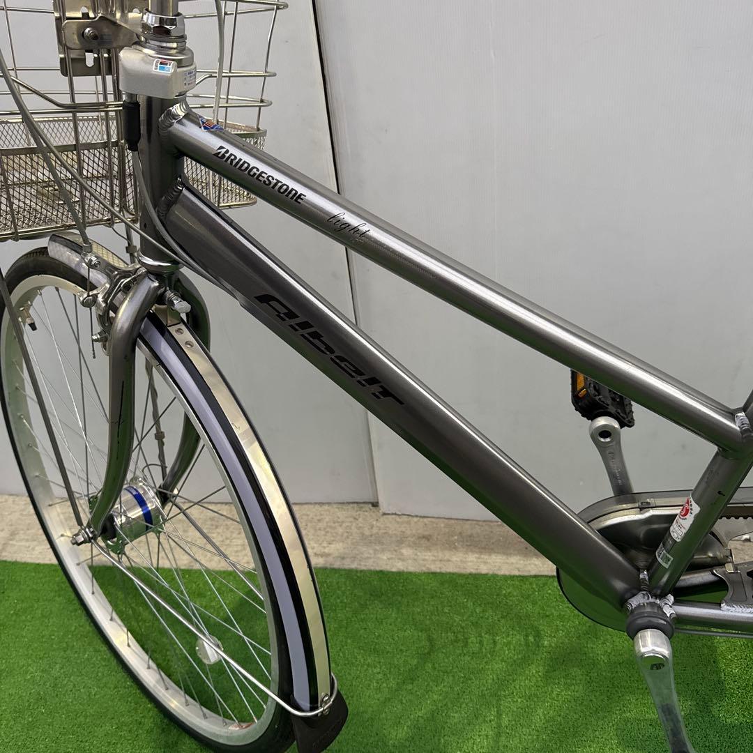 ブリヂストン アルベルト自転車27インチ 内5速 シルバー美品【引き取り限定】