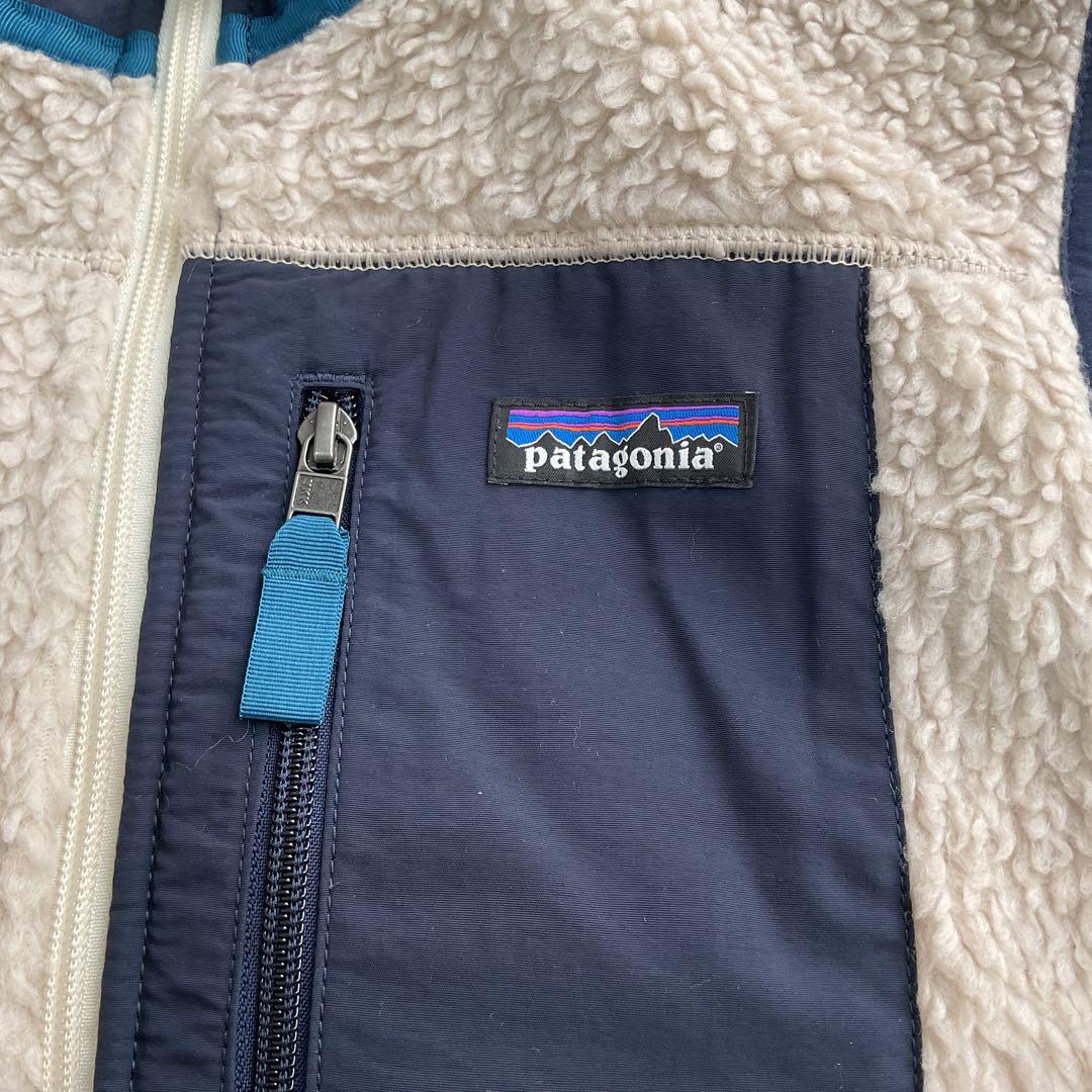 パタゴニア レトロ ベスト Sサイズ フリース ベージュxネイビー