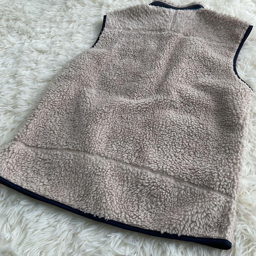 パタゴニア レトロ ベスト Sサイズ フリース ベージュxネイビー