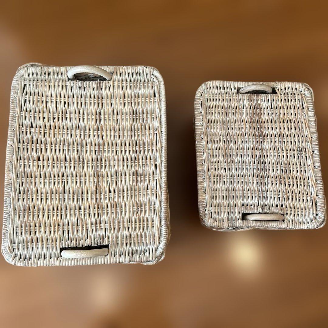 ローラアシュレイ 籠バスケットBOX 2個セット