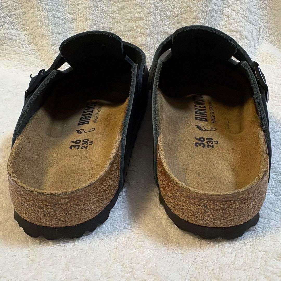 美品 ビルケンシュトック 36 23.0ボストン オイルドレザー サンダル 黒