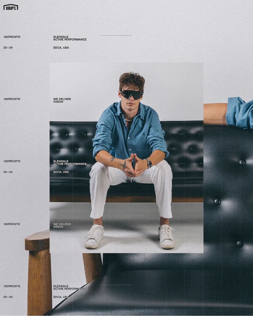 100% Slendale マットブラック ワンハンドレッド サングラス