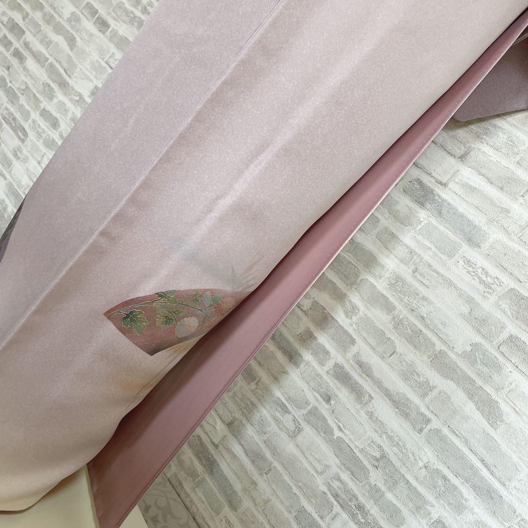 訪問着　フルセット　扇子　螺鈿加工　花々　金彩加工　入学式　卒業式　着物　Q5