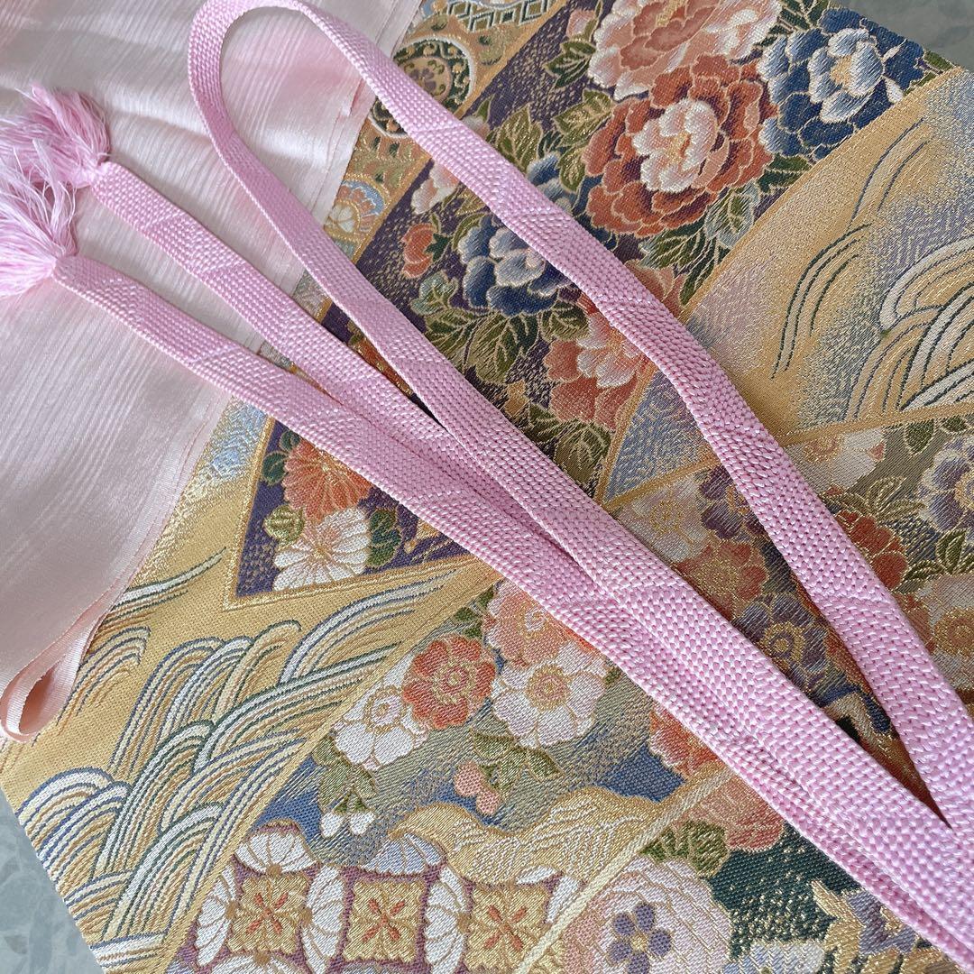 訪問着　フルセット　扇子　螺鈿加工　花々　金彩加工　入学式　卒業式　着物　Q5