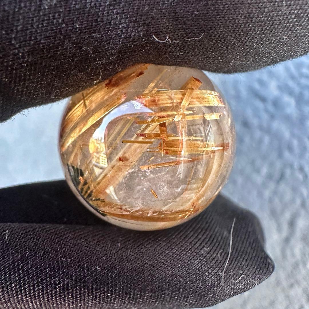 【財運・金運・事業運up❗️】レインボー☆タイチンルチル 丸玉 スフィアA1129