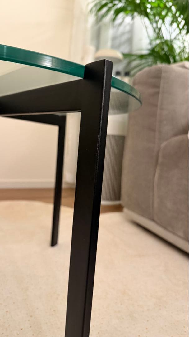 【美品】アルモニア ガラスセンターテーブル セパレートタイプ コーヒーテーブル