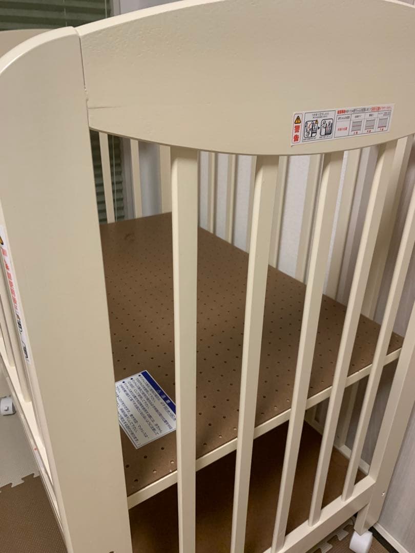 ななみ＊カトージ_ミニベビーベッド_ハイタイプ(収納板付き)+敷パッド