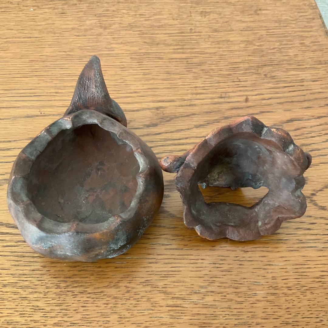 備前焼　獅子香炉　片手にのる香炉