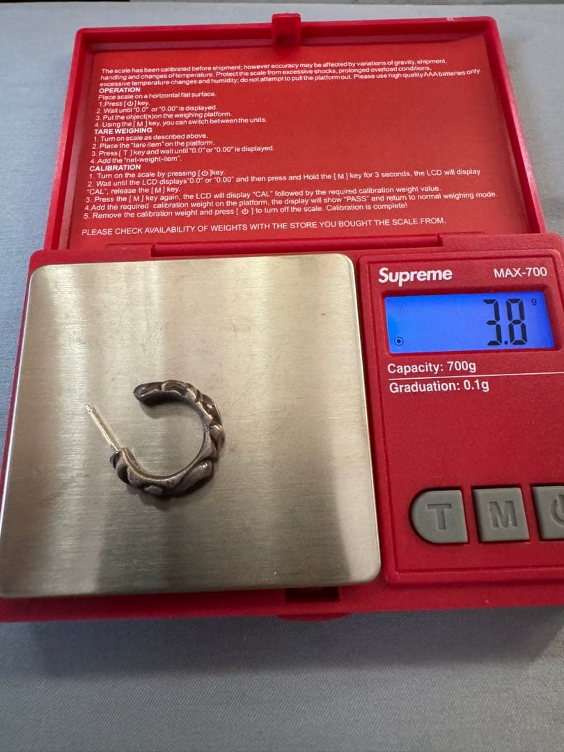 クロムハーツ　スクロール　フープ　ピアス　正規品